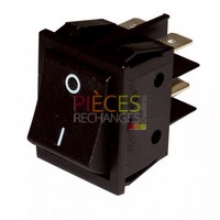 Interrupteur - Modèle pour ZH bipolaire - ZAEGEL HELD : Z62803801, Dimensions Lg: 22x30, Fonction: marche/arrêt, Couleur Cadre et Touche: noir, Caract: 16A(4) 250V
