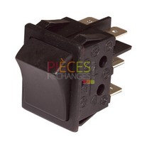 Interrupteur Inverseur - ZAEGEL HELD : A814402, Dimensions Lg: 30x22 Fonction: 2 positions alimentation au centre, Couleur Cadre et Touche: noir, Caract: 16A(4) 250V.