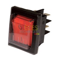 Interrupteur - Modèle pour ZH Rouge bipolaire étanche - ZAEGEL HELD : A814398, Dimensions Lg: 30x22, Fonction: marche/arrêt étanche, Couleur Cadre: noir Couleur Touche: rouge, Caract: 10A(6) 250V