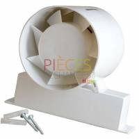 Extracteur tubulaire avec support. Puissance : 11 Watt. Débit : 90 m3/h. Diamètre rejet : 100 mm. 230V 50Hz