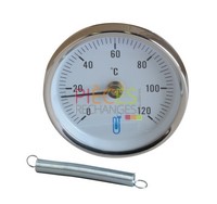 Thermomètre d'applique - Ø 80mm. Thermomètre d'applique avec Ressort de Fixation Température : 0-120°C - Référence : 