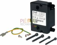 Transformateur d'allumage - DANFOSS : EBI 3 52F0030/0230 : EBI 4 52F4045 - 4030/4230. - DE DIETRICH : 97908597 - 300022191. - BAXI : S58504252. - BENTONE AHR - 11597701-000009 . Sorties sens L. Hauteur 40mm. Entraxe HT 70mm. Sans platine. ALIMENTATION Câble 220V. Sorties Borne 4mm. Largeur  65mm. Cet allumeur se monte sur les Brûleurs, chaudières, Chauffe eau suivant. ACV : BRULEUR BMV 1-2 A PARTIR 2013 .ATLANTIC : C.E VM75 STEATITE ACI MONO.
AUER : BRULEUR ABF10, ABF10R, ABF20, HL60 AUER, CHAUDIERE PULSATOIRE, RADIATEUR SERIE 5000. ALLIANCE/BROSSETTE : BRULEUR ARES 18R, ARES 24, ALLIANCE B138R, ALLIANCE B252. BENTONE : BRULEUR ABF10 PL, B10, B10 KAV, B10 PL10/4, B10E, B10F, B10FU, B10FUV, B10FV, B10L, B10V, B10Z, B20C, B20K, B20KA, B20KAV, B20KA2, B20KV, B20ZV, B9, ST120 S75/21, ST 120 KAV, ST133 L35.
BAXI :  BRULEUR HELIS MI1200 1A, HELIS MI1200 2A, HELIS MI900, HS20, MS1200 1A, TIGRA MS1200 2A, MS900, GAZ TYPE 500EG, 700EG, 726 Z VI, BRULEUR INTEGRE FUEL 724 VIFB, 725 VIFB, 730 IFB, 733 VIFB, 735 IFB, 740I, 745 IFB, 735VI. BLOWTHERM : BRULEUR MKA3, MKA6.BRUL TOUT : CHAUDIERE SULFURA. BUDERUS : BRULEUR BDE1, BRE1. CHAFFOTEAUX-MAURY : C.E VERTICAL PRESTIGE 50L CERA. CHAUFFAGE FRANCAIS  BRULEUR PURTHERM 1991. CHAPPEE : BRULEUR CG500 1A, KS5R, TIGRA CF900, TIGRA CF500/500R, TIGRA CF700, TIGRA CG500, TIGRA CG 700, TIGRA CF1200 1A, TIGRA CF1200 2A, TIGRA CF900, BR.TIGRA/HELIS 2 MI510&510R, BR.TIGRA/HELIS 2 MI710&710R, 700, 700I, 400 CI, 400 CVI, 400 HTE, 400I, 700VI, CHAUDIERE MOOREA 1 HTE, TR11B. COSMOGAS : CHAUDIERE TC. CUENOD : BRULEUR NC4 FUEL, NC4R FUEL RECHAUFFE, NC6 FUEL. DE DIETRICH : BRULEUR M103-N, M103-PN, M103-PNB, M103-PRS, M103-RS, M 104 CFF, M104-CN, M104-CRS, M104-CS, M 104 FF, M104-N, M104-PN, M104-PRS, M104-PS, M104-RS, M104-S, M105-CN/32, M105-CS, M105-N/32, M105-PN/32, M105-PS, M105-S, M106-CS, M106-S, M11RCS, M12RCS, M120CN, M13CS, M1.3RCS, M1.3RN, M1.3RS, M1.4CS, M14CS, M1.4RCS, M1.4RN, M1.4RS, M1.4S, M1.5CS, M15CS, M1.5RN, M1.5S, M1.6CS, M16RCS, M16RCS INDICE B, M16RS, M16RS INDICE A, M16RS INDICE B, M1.6S, M17RCS, M17RCS INDICE B, M17RS, M17RS INDICE A, M17RS INDICE B, M17S, M17S INDICE A, M17S INDICE B, M18CS, M18CS INDICE B, M18S, M18S INDICE A, M18S INDICE B, M19CS INDICE B, M19S INDICE B, M21.14S, M21.15S, M21.16S, M21.17S, M21.18S, M21.4S, M21.5S, M21.6S, M21.7S, M31.4S, M31.5S, M32.6S, M32.7S, M32.8S, M32.9S, M42.1S, M42.2S, M42.3S, M42.4S, MX10, MX10R, M10R-D, M10RC-D, M103-CN, M103-CNB, M103-CRS, P1.3RC S, P1.4CS, P1.4RC S, SERIE G30S, G33 N, CHAUFFE EAU 500L 89719095. DEVILLE : BRULEUR 3708. EH : C.E HORIZ.75L MONO TPLG 01/79A. ELMATIC : BRULEUR TG02.20. FRANCO BELGE : CHAUDIERE STARGAS. GEMINOX : BRULEUR A19-37 L05.20635, MZ 11-18-25 C (CE), MZ18 C-CE, MZ20 C-CE, MZ 22 C/S, MZ 25 S (CE), MZ 20-40 C (CE), CHAUDIERE MZ22, MZ25, MZ40, CHAUDIERE BOIS TC35 POLYFLAMME. GOLLING : BRULEUR GLG5, GLV2, GL2, ALLIANCE B138R, ALLIANCE B252. GUILLOT : brûleur sur CHAUDIERE CYTHIA DF. HANSA : BRULEUR COMPACT G, HVS8 BLUE. HS FRANCE : BRULEUR HS10, HS10R, HS20. IDEAL STANDARD : BRULEUR HELIS MI700, 700I, 400I, 500, 500I, 500VI, 700VI. INTERCAL : BRULEUR BN10, BN20/2. KLAMKE : BRULEUR KR10 OV, MINIGAS KLAMKE, BRULEUR PRIM AIR BLUE, PURTHERM. MAN : BRULEUR DE1.1+DE1.1 S.141/144, DE1.2A, DE1.2/1.3+DE S.111/114, DZ1.20, GE 1.10, GE 1.20, GZ 1.30, GZ 1.40, RE 1 LN, RE 1 (VERS.INFRAROUGE), RE 1 (VERS.IONISATION), RE 2.6-RE 2.7. MAZECO : BRULEUR PURTHERM 1991, TABLEAU TR 1.1 BIS 3.2 TX-BX-Z. NALSON : RADIATEUR GAZ 7000M CV-SV-TT. NORD WEST : BRULEUR HB30, HB60, HB90, HB90Z. OERTLI : BRULEUR OPN/OCN 160 LEV/LEVF, OCS 150, OEF150, OELN 160LEV-LEV/F, OEN143L, OEN 160LEV-LEV/F, OES 330L, OES131LE, OES131LEV, OES132LE, OES132LEV, OES133LE, OES134LE, OES145LE, OES 150 L, OES 150 LEV-F, OES155 L, OES243LE, OES250 L, OES-310 L E/L EV, OES-331G E/GI, OES-331G Z, OES-332G E/GI, OES-332G Z, OES-333G E/GI, OES-333G Z, OES-334G Z, OES-350 GE/GI, OPS131LEV OECOSTAR, OPS132LEV OECOSTAR, OPS133LE OECOSTAR, OPS134LE OECOSTAR. OKG : BRULEUR ST15. OLYMP : BRULEUR VISCOSTAR 3/5 DV.
PACIFIC : C.E STABLE BRIDE V 150L. PERGE : BRULEUR F41, F4.2(PERGE2), F4.4(PERGE4), F4.4R(PERGE4), F4.6(PERGE6), F4.6R(PERGE6), CHAUDIERE OPTITHERM C 30.00, OPTITHERM C 40.00, 5/24V. REGENT : C.E VEML150, C.E 75HMIC JUSQU'A 2000. RHONELEC : C.E. VH150 SERIE G510 CIMENT. SATYX : CHAUDIERE CONDENSATION MZ22 C/S, CHAUDIERE MZ11C, MZ18C, MZ20, MZ25, MZ25C, MZ25S, MZ40.
SAUTER : C.E VERT MURAL 150L CURV.ACI, CURV ACI, 75L ACI GAMME97. SCHEER : BRULEUR LG40, LG40RZ, LG60, LG60RZ, BLAUTHERM DUO. SCHAFER-INTERDOMO  : BRULEUR NTX21, NTX28, NTX37. SEET : RADIATEUR GAZ SRG 18M-22M. SICMA : BRULEUR GS500. STATE FCE-RHONELEC : C.E GRANDES CAPA 500A5000L SIM. STYX : CHAUDIERE CONDENSATION MZ22 C/S. THERMOR : C.E.VS450 REF 7963011. THERMOVUR : BRULEUR TR0. THYSSEN : BRULEUR TB0 DS, TG1.
TMV PANNAN : BRULEUR BOX X, BOX XF. WOLF : BRULEUR UNIT HU 4, HU 4B, NU-3 ELCO, NU-3B ELCO. ZAEGEL HELD : BRULEUR CX10, CX3, CX3P, CX4, CX4P, CX5, CX7, CHAUDIERE SIRIUS 211, SIRIUS 271.