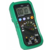 Multimètre numérique à calibre automatique.    Mesure de tension, courant (dont les μA), résistance, fréquence, test de diode continuité et capacité.    Calibre automatique.    Affichage numérique 4000 points.    Livré avec gaine de protection.    Cordons et sonde de température.   Température -20°C à 1000°C.